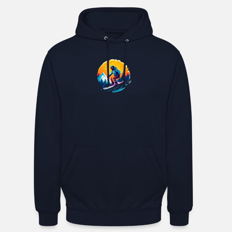 Sci Team Scuola di sci Sci Sci Team Sci - Felpa con cappuccio unisex - blu scuro