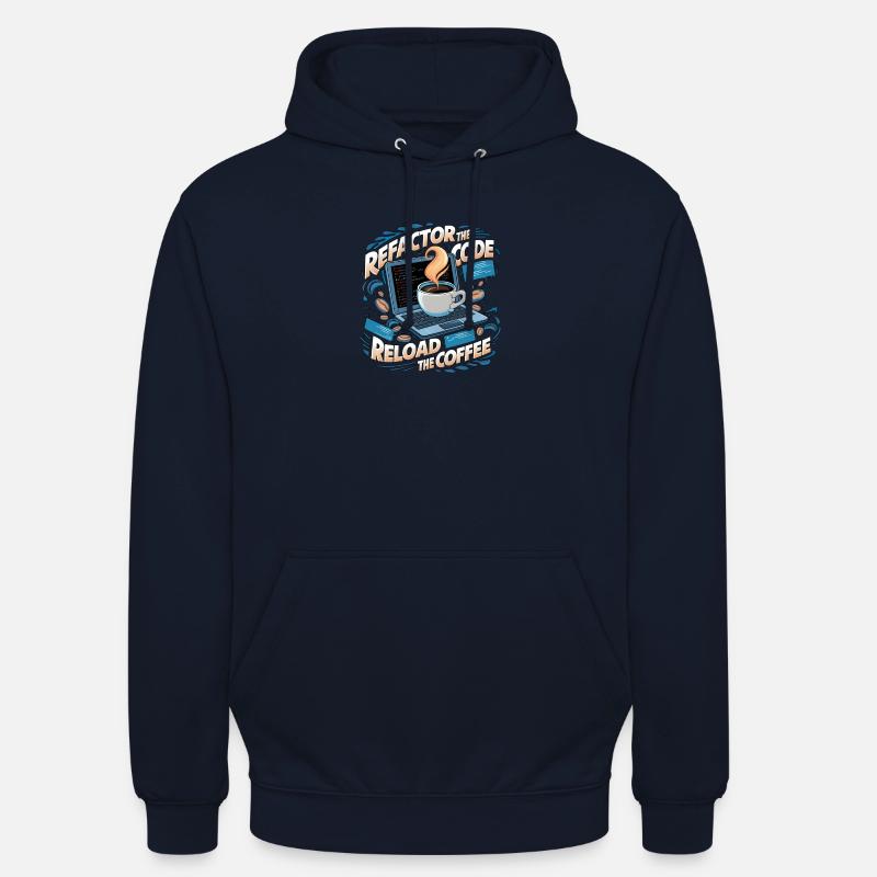 Programmers generate code from coffee - Unisex Hoodie - navy