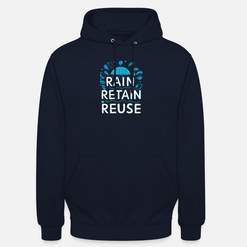 Rain Keep Réutilisation - Sweat-shirt à capuche unisexe - marine