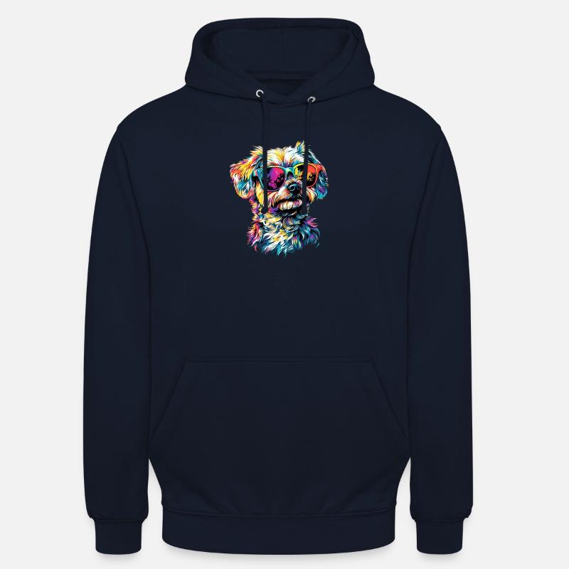 Maltańczyk Mały Maltańczyk Pies Miłość Słodki Maltańczyk - Bluza z kapturem typu unisex - granatowy
