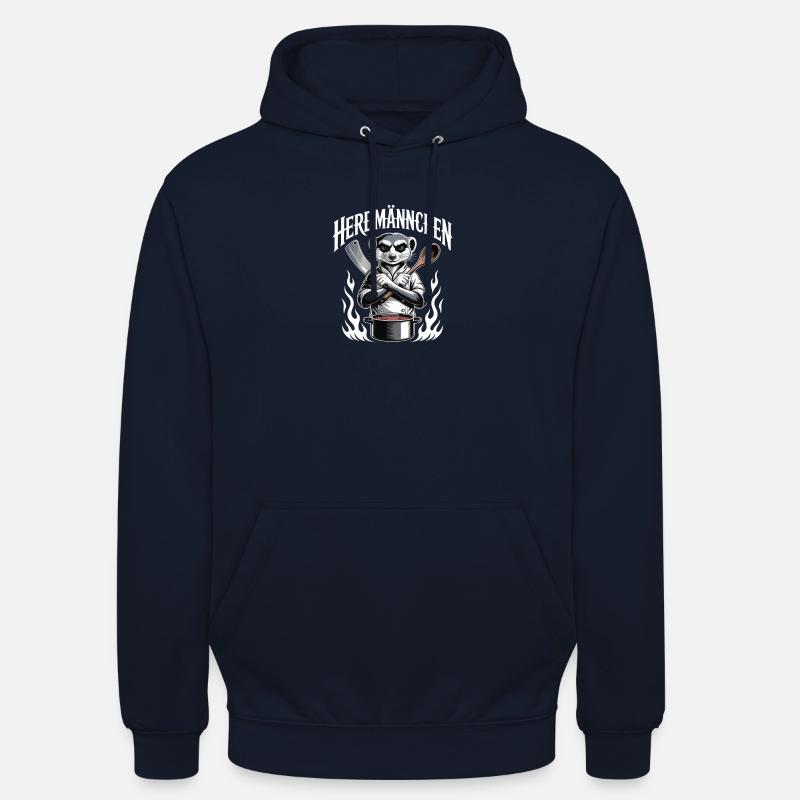 Herdmännchen kochen lustiger Koch Herdmännchen - Sweat-shirt à capuche unisexe - marine