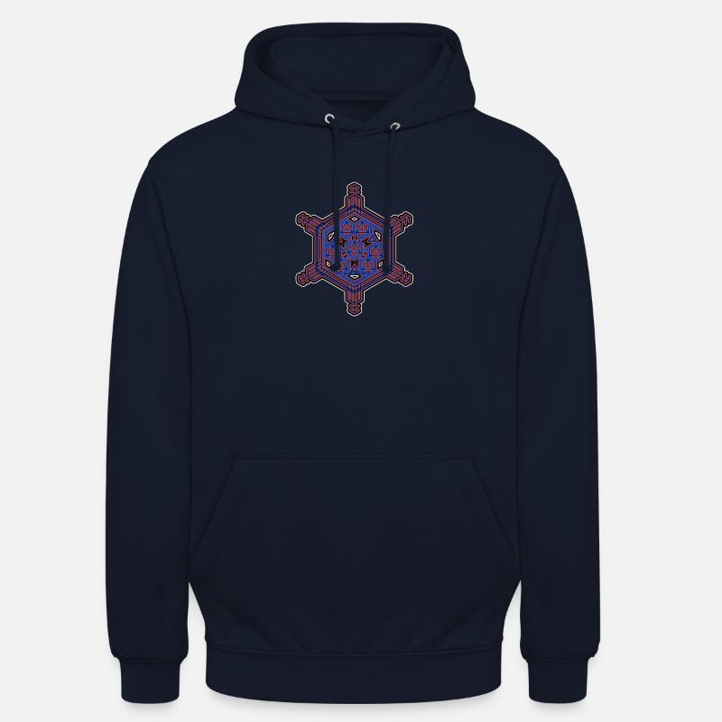 Fraktal Evolution Experience Stern Hexagon Muster - Unisex Hoodie - Navy