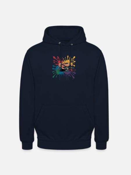  Bunter Salamander Mit Farbklecks Splash Für - Unisex Hoodie - Navy