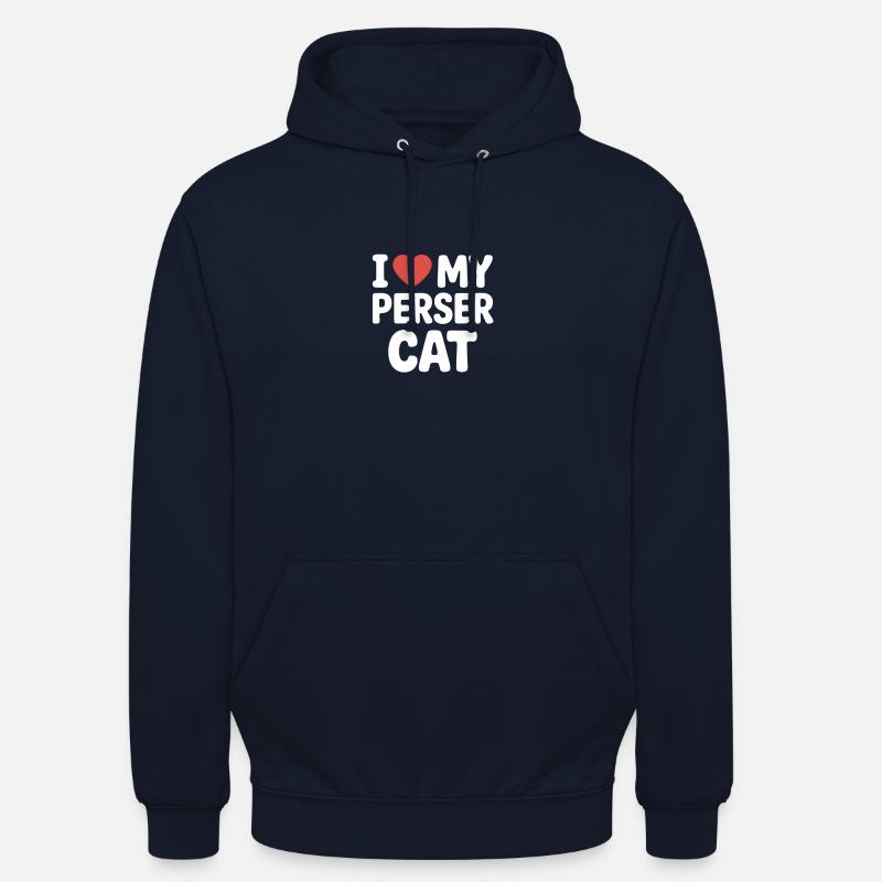 J’adore mon chat persan - Sweat-shirt à capuche unisexe - marine