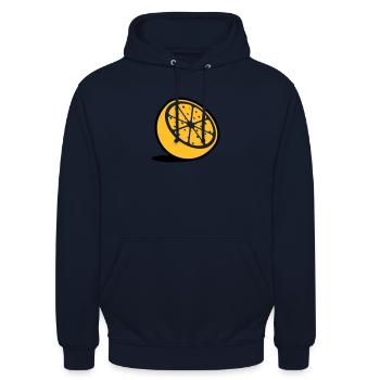 An Orange - Unisex Hoodie - navy - Front - Alina (178cm) & Michal (187cm)