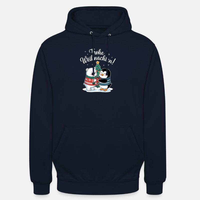 Eisbär Pinguin Weihnachtspullover süß Weihnachten - Unisex Hoodie - Navy