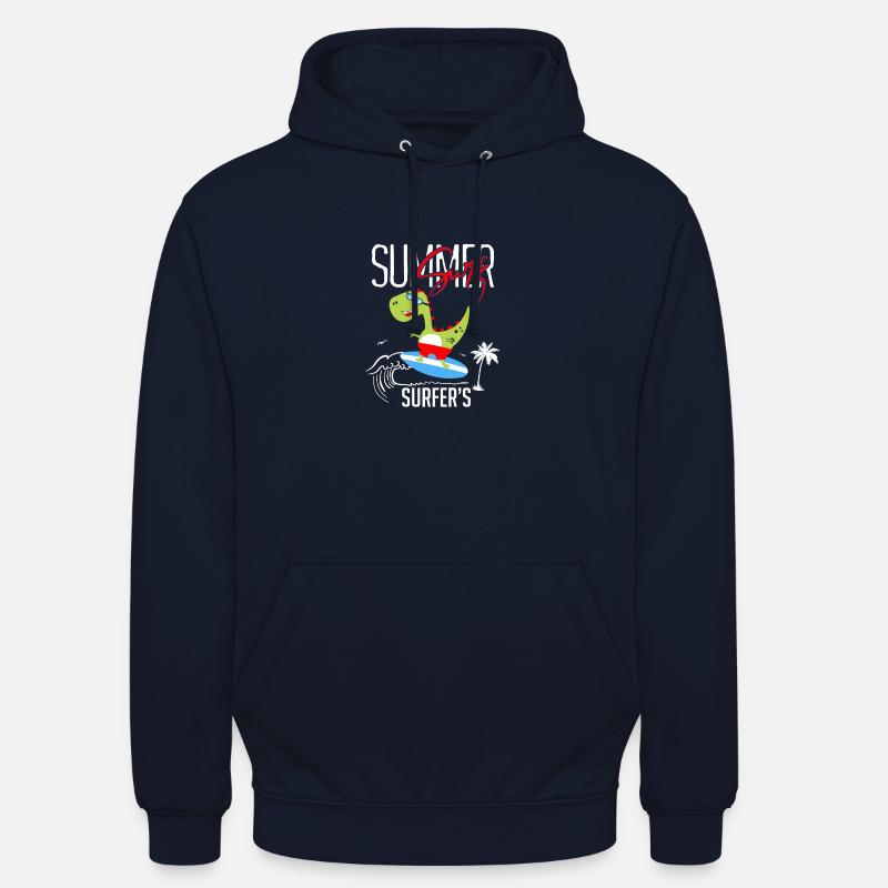 Vacances d’été Surf Surfer’s Dino - Sweat-shirt à capuche unisexe - marine
