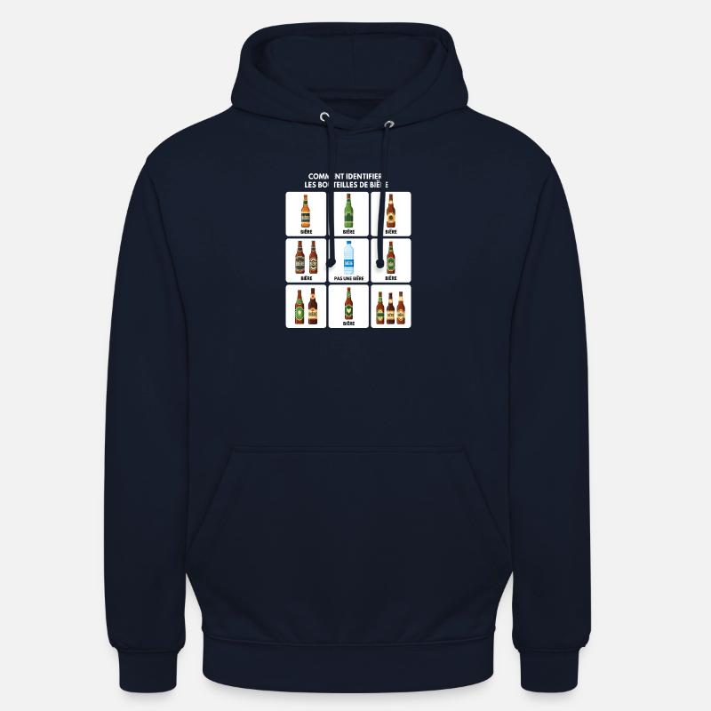 Guide d’identification de la bière - Sweat-shirt à capuche unisexe - marine