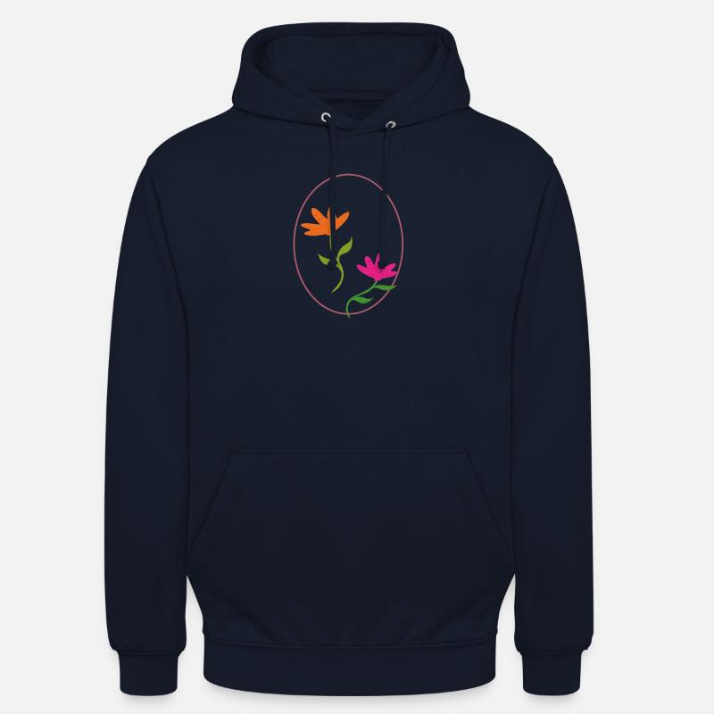 Œuf de Pâques à deux fleurs - Sweat-shirt à capuche unisexe - marine