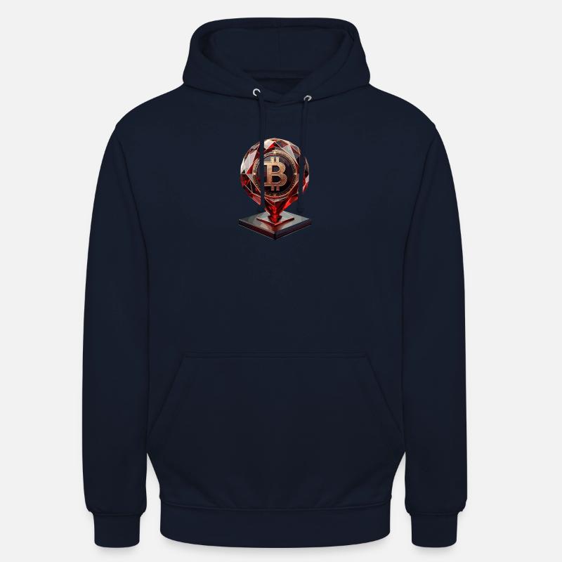 Conception de Bitcoin Crystal - Sweat-shirt à capuche unisexe - marine