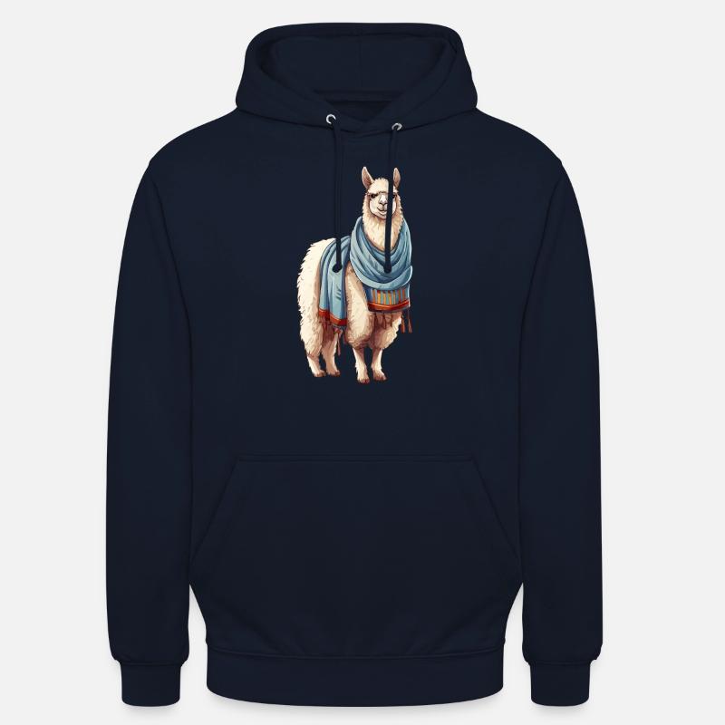 Alpaga avec couverture - Sweat-shirt à capuche unisexe - marine