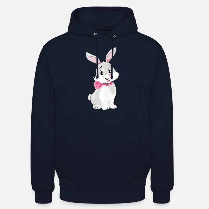 Mignon lapin souriant heureux - Sweat-shirt à capuche unisexe - marine