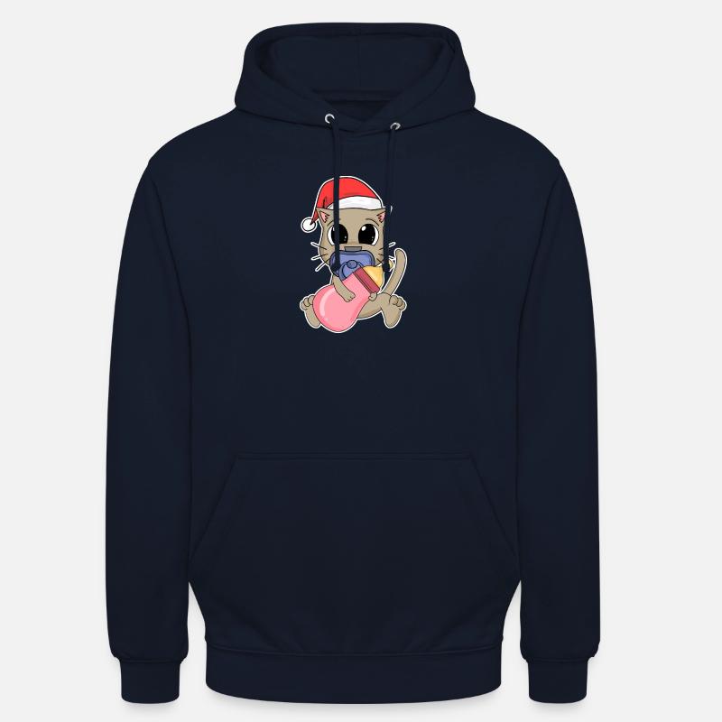 Chat Bébé Noël - Sweat-shirt à capuche unisexe - marine