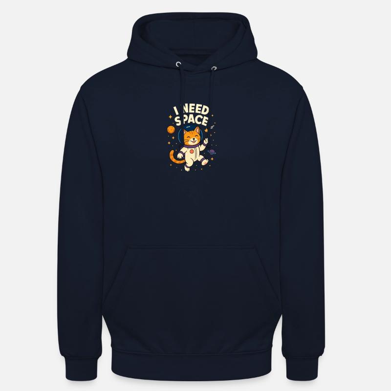 Mignon chat astronaute de l’espace - Sweat-shirt à capuche unisexe - marine