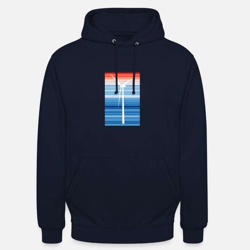WarmingStripes - Énergie éolienne - Sweat-shirt à capuche unisexe - marine