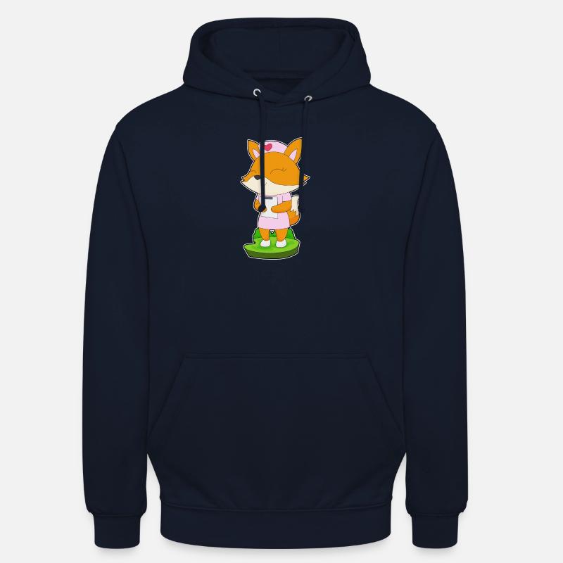 Bloc-notes de l’infirmière Fox - Sweat-shirt à capuche unisexe - marine