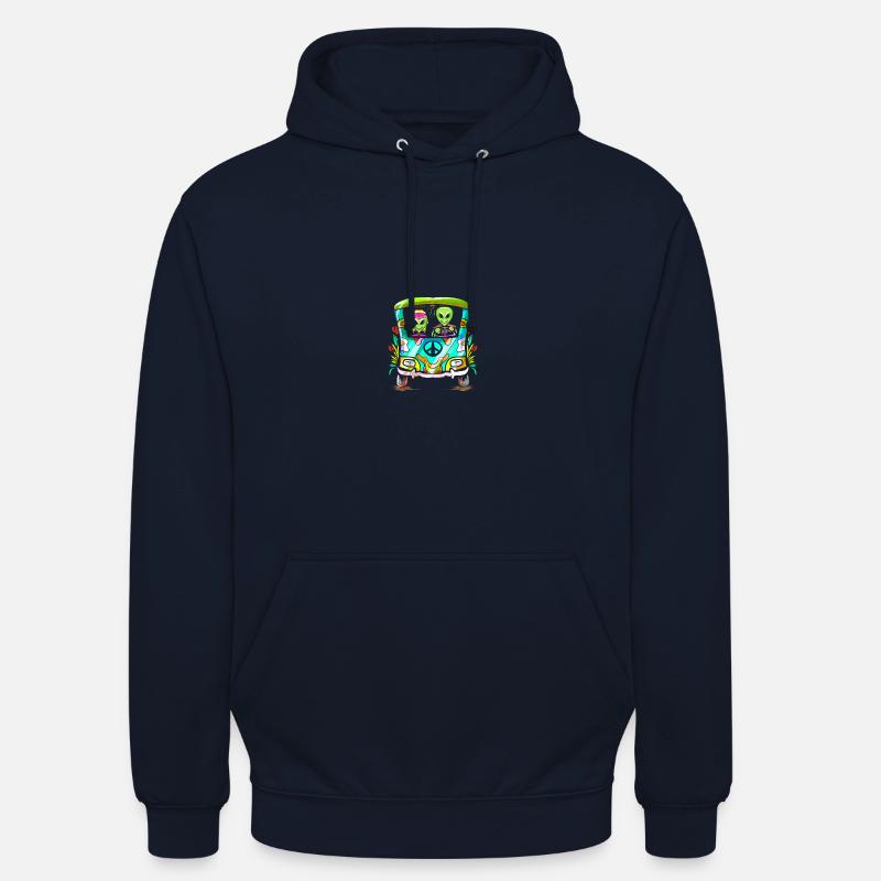 Champignon de l’espace - Hippie Alien - Sweat-shirt à capuche unisexe - marine