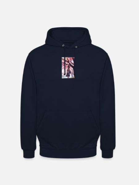 Mädchen unter Kirschbaum - Unisex Hoodie - Navy