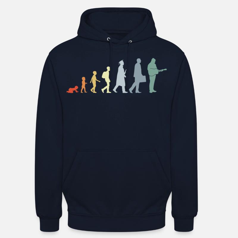 Évolution du guitariste - Sweat-shirt à capuche unisexe - marine