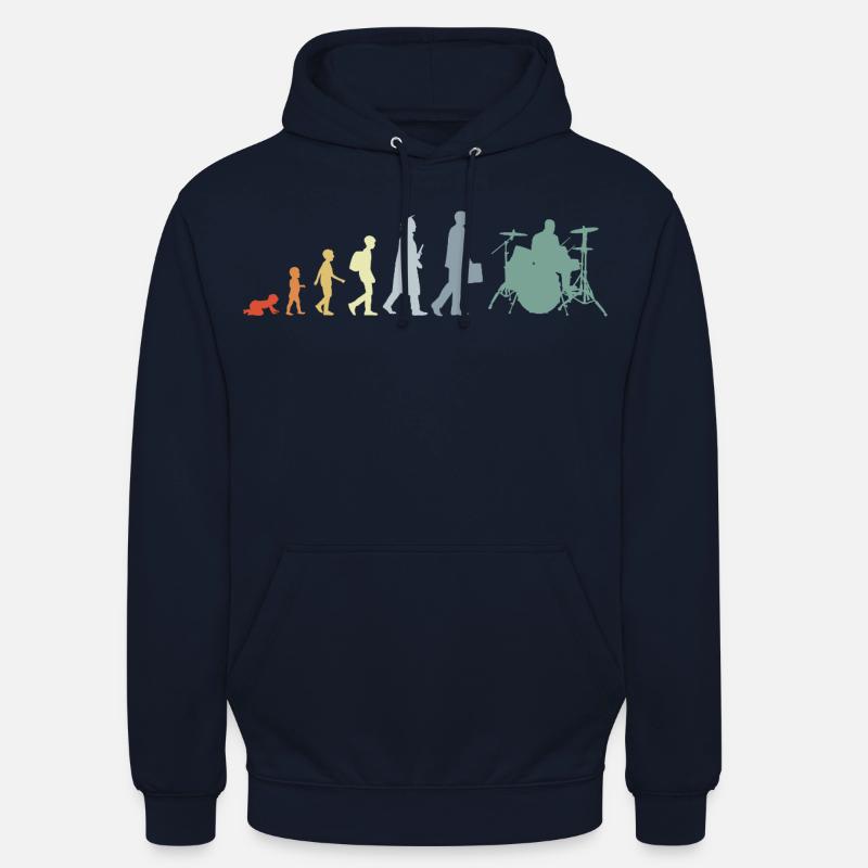 Drummer Evolution - Unisex Hoodie - Navy