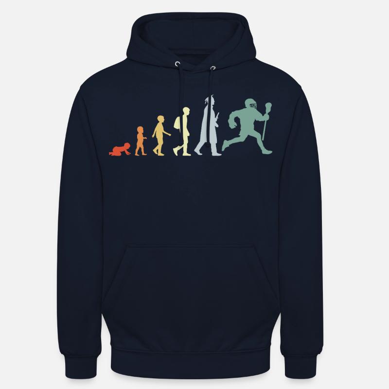 Évolution d’un joueur de crosse - Sweat-shirt à capuche unisexe - marine