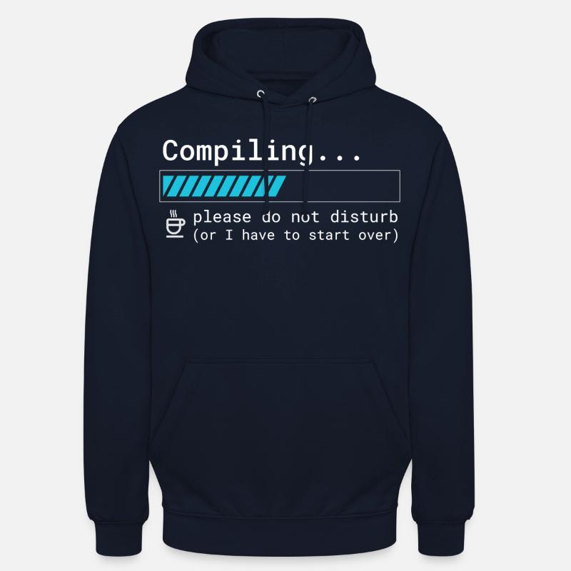Lustiges Programmierer T-Shirt - Compiling Please  - Unisex Hoodie - Navy