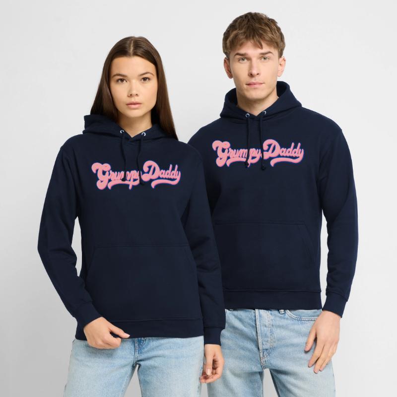 Script rétro de Grumpy Daddy - Couleur « Chewing-gum » Sweat-shirt à capuche unisexe