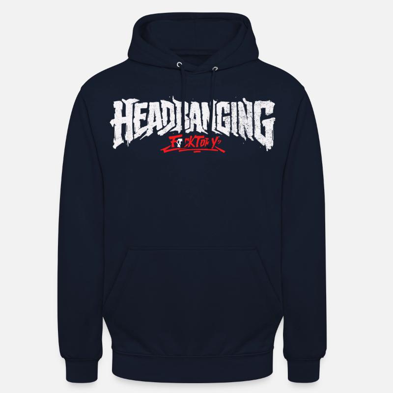Logo de headbanging blanc - Sweat-shirt à capuche unisexe - marine