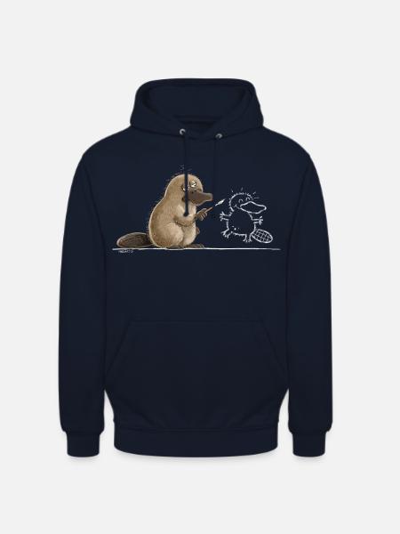 Schnabeltier Höhlenmalerei Tierhumor Steinzeit - Unisex Hoodie - Navy
