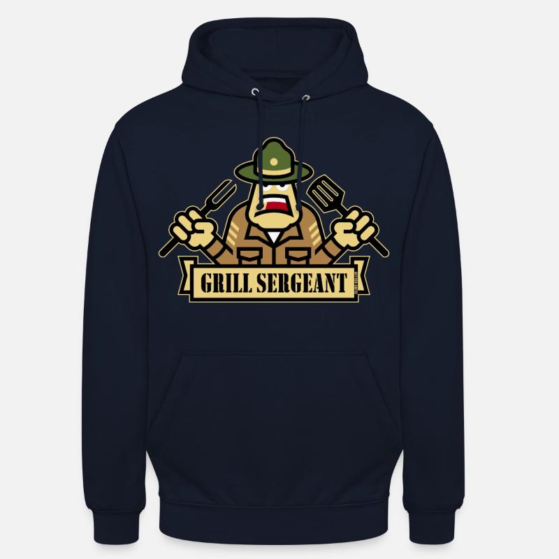 Grillsergeant (Grillning / BBQ / Grill / Utl) - Luvtröja unisex - marinblå