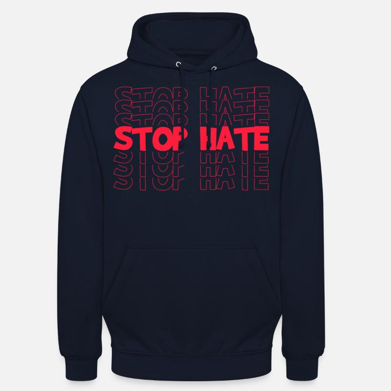 STOP HATE - Sweat-shirt à capuche unisexe - marine