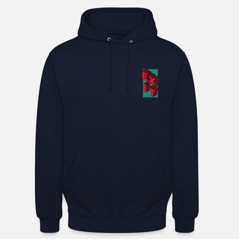 Exit - take the exit - in red - Unisex Hoodie - navy