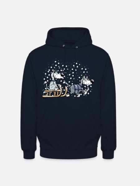 Huskies in the snow - Unisex Hoodie - navy