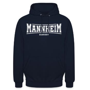 mannheim germany - Unisex Hoodie - Navy - Vorne - Alina (178cm) & Michal (187cm)
