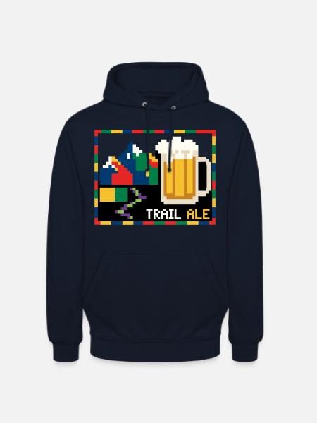 Trail Ale Wandern Bier Pixelart - Unisex Hoodie - Navy