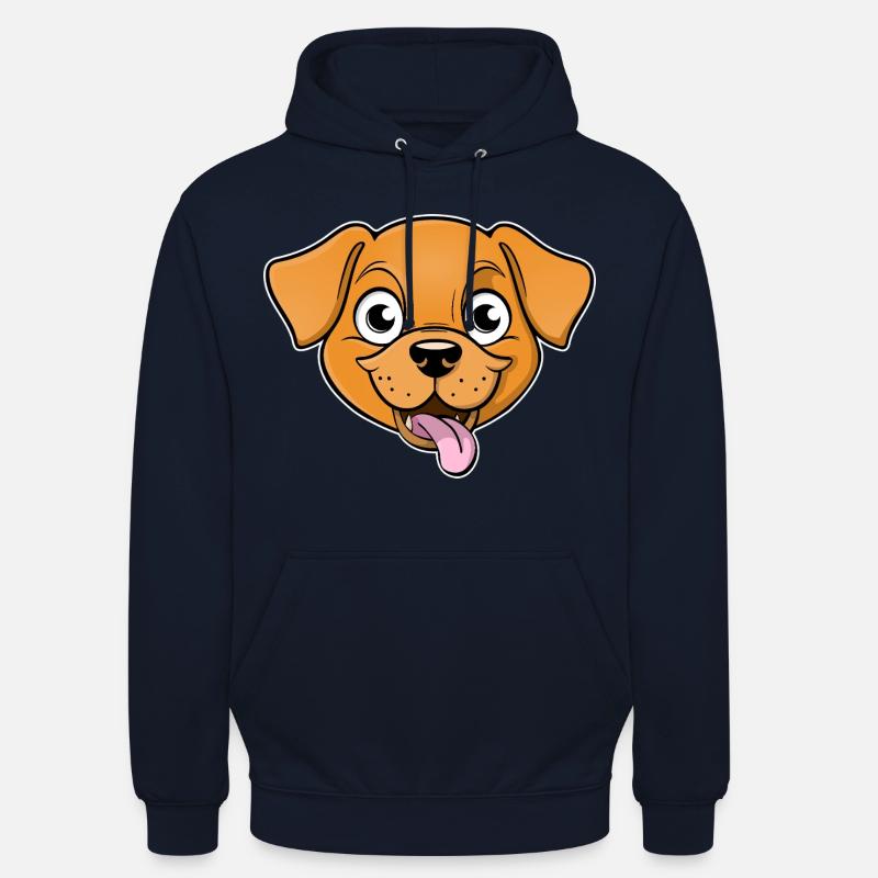 Fröhliches Bild eines Hundekopfes - Unisex Hoodie - Navy