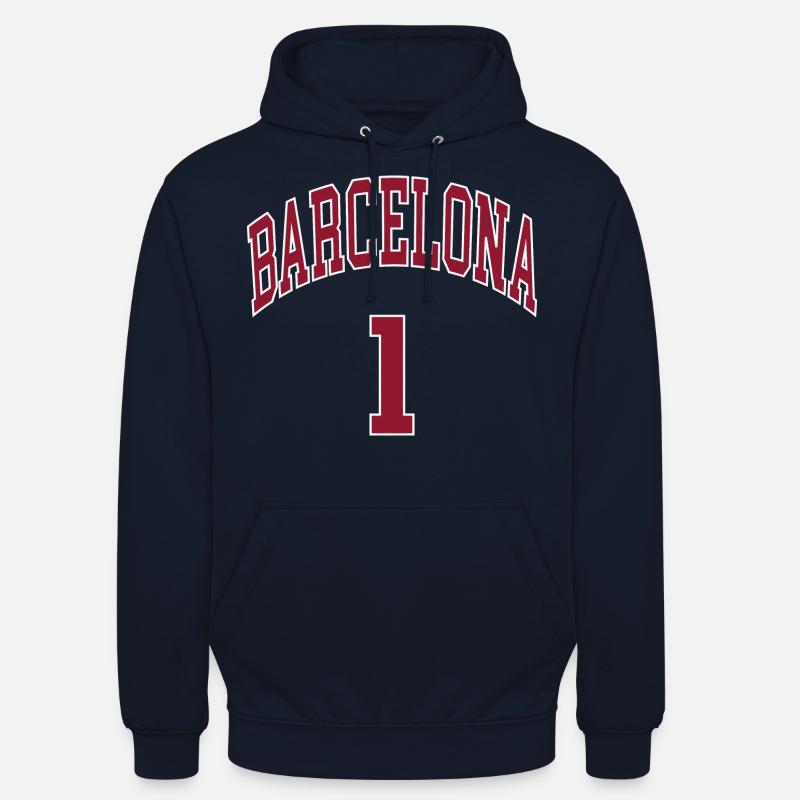 Barcelone 1 - Sweat-shirt à capuche unisexe - marine