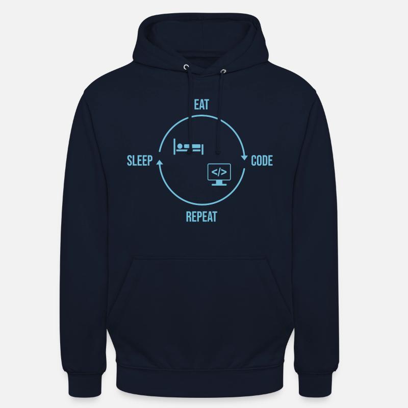 Eat Sleep Code Repeat - Programmierer Kreislauf - Unisex Hoodie - Navy