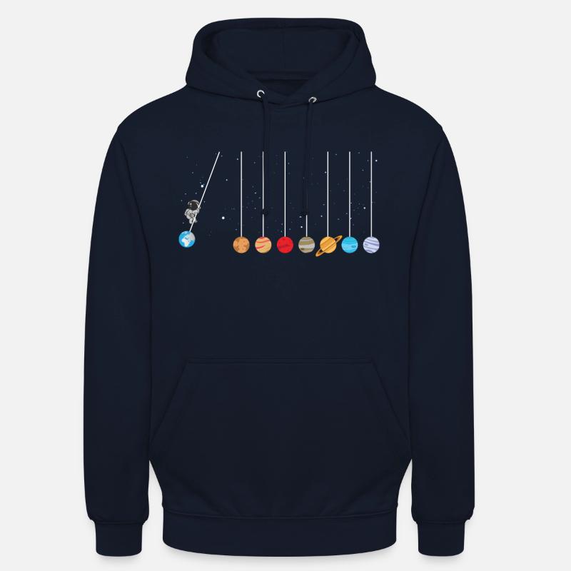 Astronaut Swing Planets Solar System Space Science - Unisex Hoodie - navy