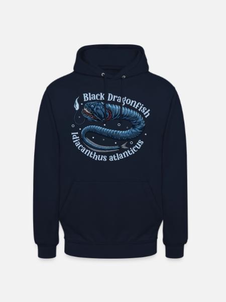 Tiefsee Monster - Schwarzer Drachenfisch - Unisex Hoodie - Navy