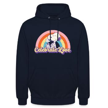 Peanuts Celebrate Love Design With Snoopy - Unisex Hoodie - navy - Front - Alina (178cm) & Michal (187cm)