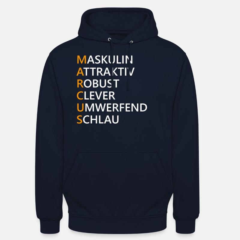 Marcus Name Geschenk - Unisex Hoodie - Navy