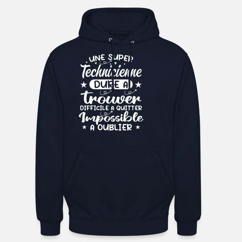 Une Super Technicienne - Cadeau technicienne - Sweat-shirt à capuche unisexe - marine