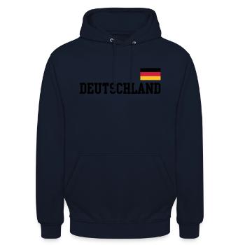 Deutschland Flagge - Germany-BRD-Fahne-Flagge - Unisex Hoodie - Navy - Vorne - Alina (178cm) & Michal (187cm)