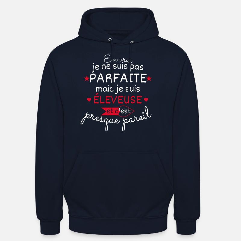 Pas parfaite mais éleveuse - Sweat-shirt à capuche unisexe - marine