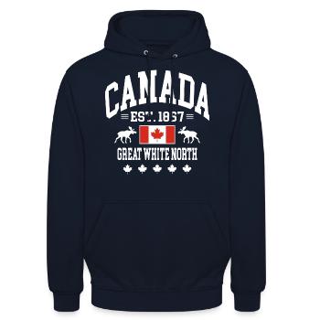 Canada - Unisex Hoodie - navy - Front - Alina (178cm) & Michal (187cm)