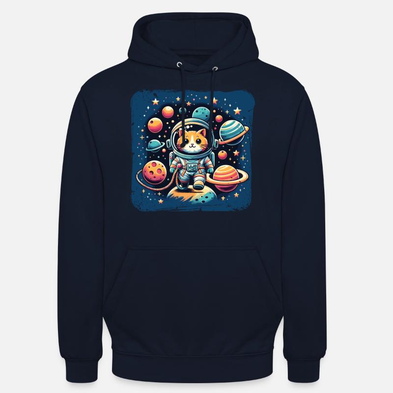 Cosmo, Chat, Astronaute, Espace, Kitty - Sweat-shirt à capuche unisexe - marine