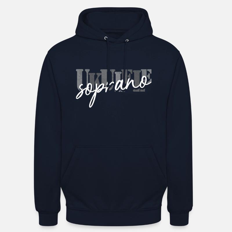 Ukulélé Soprano Noir Blanc - Sweat-shirt à capuche unisexe - marine