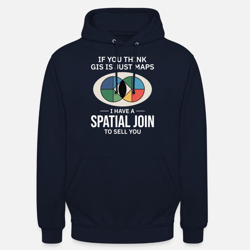 GIS Spatial Join Map Datenanalyse - Unisex Hoodie - Navy