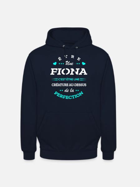 FIONA PARFAITE - NOM FIONA - Sweat-shirt à capuche unisexe - marine